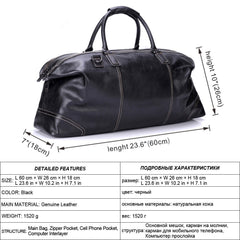 Men's Portable Large Capacity Travel Leather Travel Bag