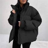 Thickened Cotton-padded Puffer Coat For Warmth In Fall And Winter