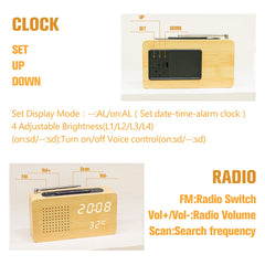 Led Digital Wood Clock Radio Alarm Clock