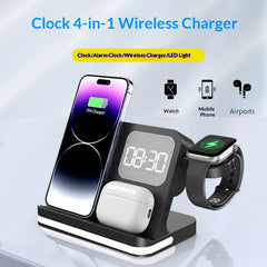 Clock Alarm Compatible With Mobile Phones Smartwatches Headphones And Wireless Chargers
