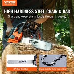 58CC 20' Gasoline Chainsaw Gas Powered Wood Cutting Engine Gas Chain Saw
