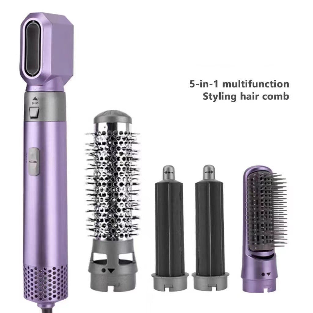 5-in-1 Hot Air Styling Brush – Hair Dryer, Curler & Volumizer for Salon-Like Hair