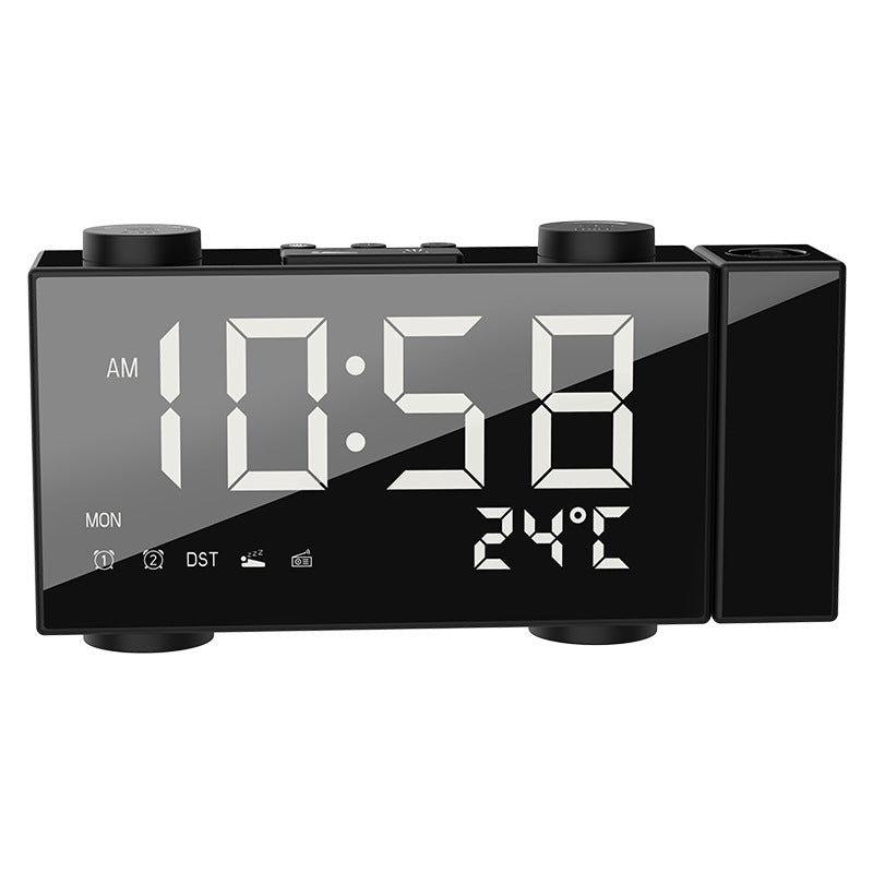 FM Radio Projection Alarm Clock With Digital Display USB Charging Electronic Clock With Temperature Display
