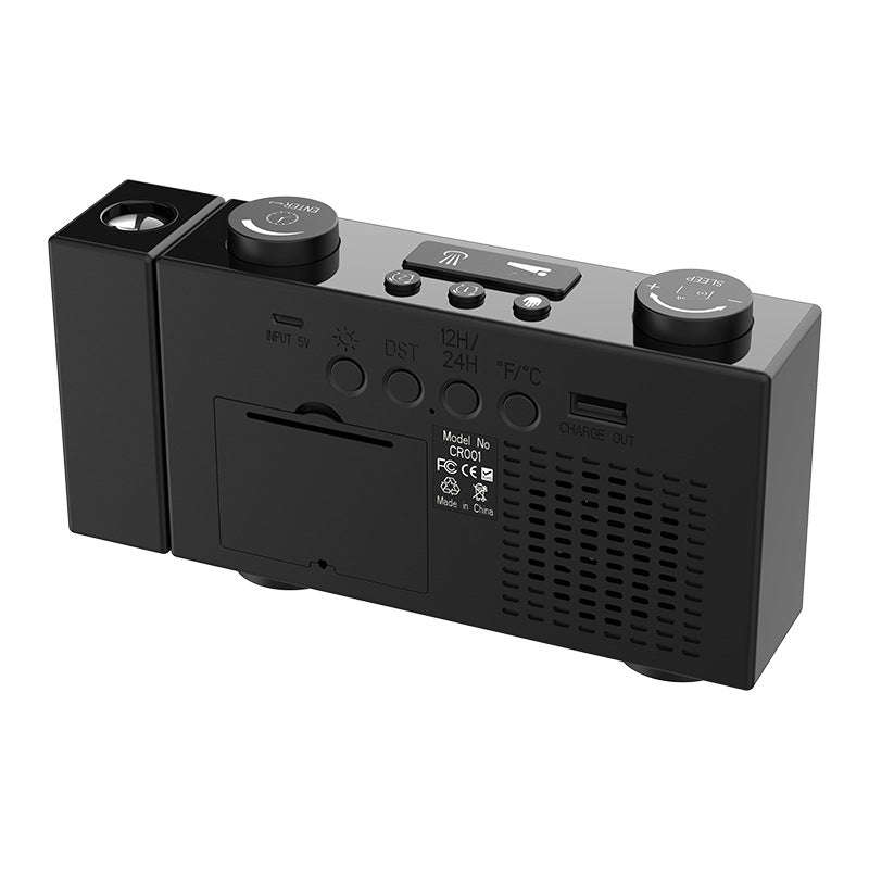 FM Radio Projection Alarm Clock With Digital Display USB Charging Electronic Clock With Temperature Display
