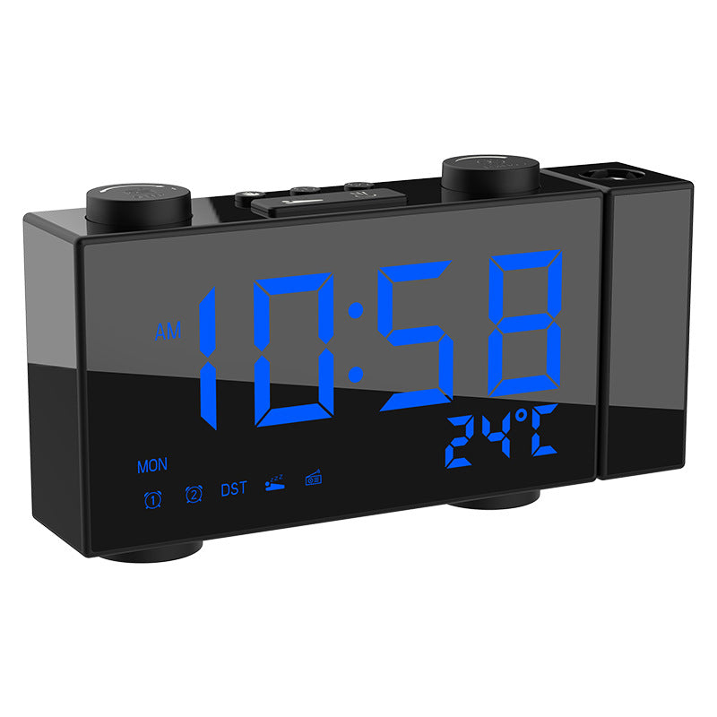 FM Radio Projection Alarm Clock With Digital Display USB Charging Electronic Clock With Temperature Display