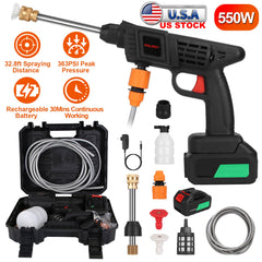 Cordless Pressure Washer Portable Electric Power Washer High Pressure Water Sprayer 363PSI Car Washer Cleaner With 12000mAh 48V Rechargeable Battery And Charger 2 Nozzles
