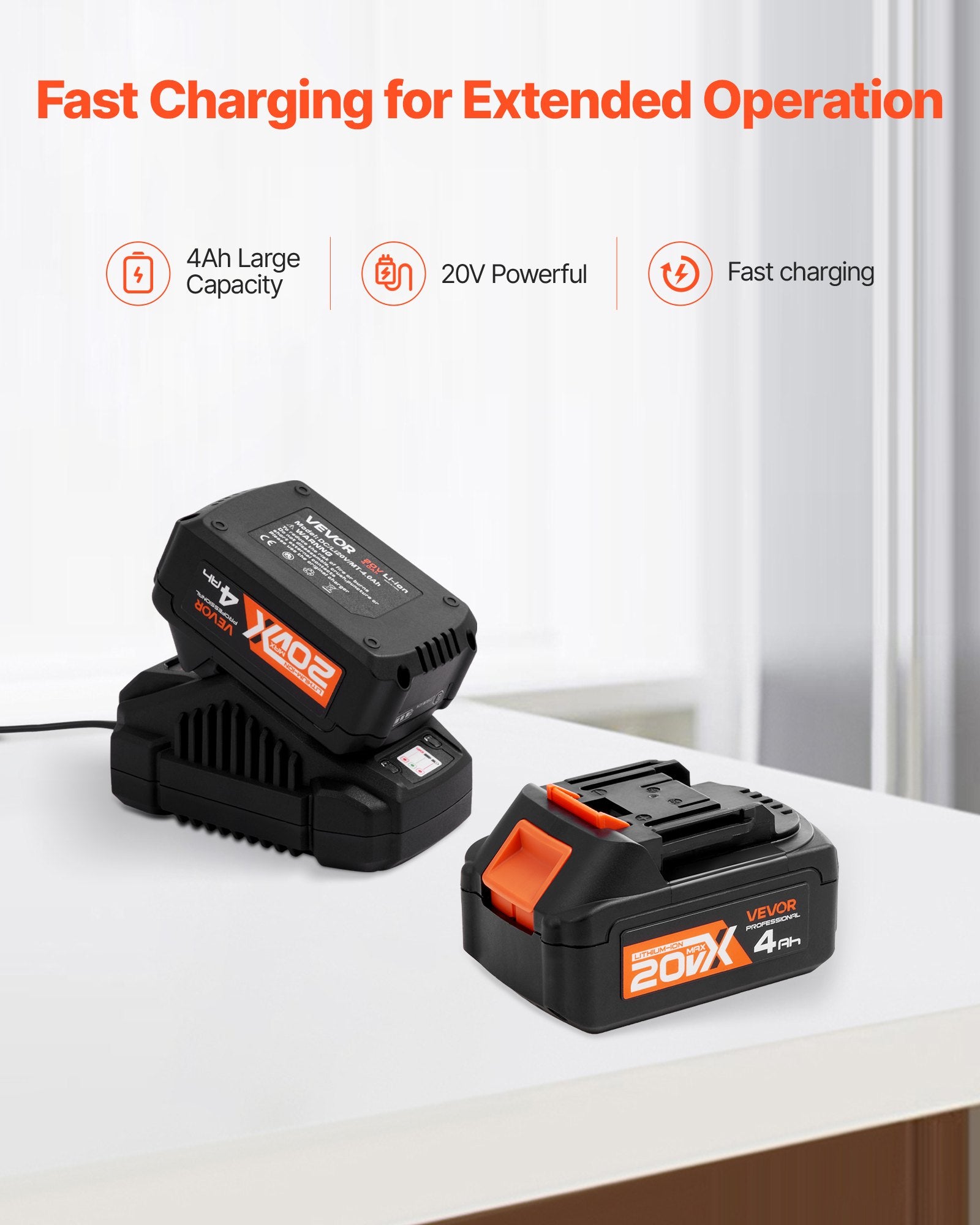 20V SDS-Plus Brushless Cordless Rotary Hammer Drill Kit 1 In 1200RPM 4 Functions