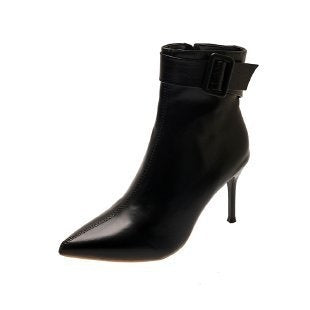 Womens Pointed-toe Stiletto Short Booties