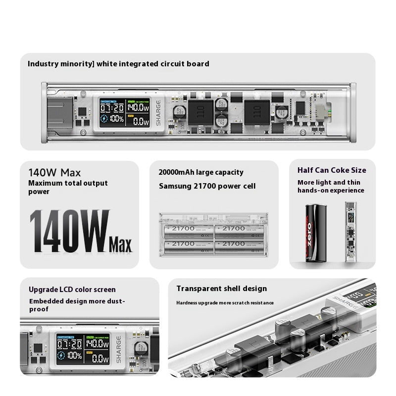 Transparent Mobile Large Capacity Portable Power