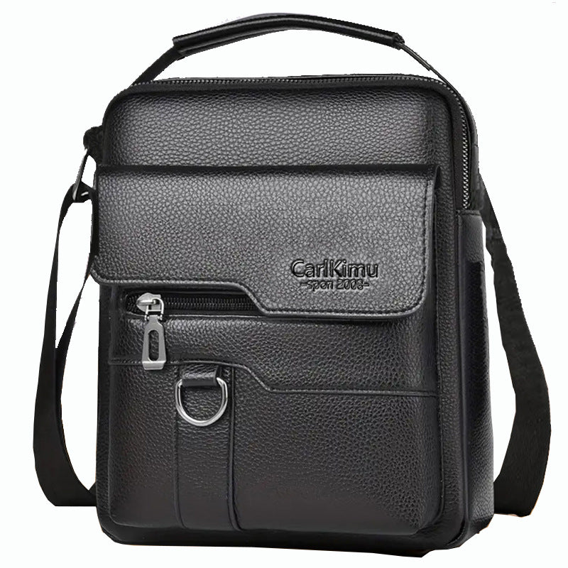 Mens Lychee-Grain Business Commuter Shoulder Crossbody Bag