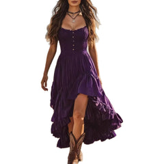 Bohemian-style Dress With An Asymmetrical Ruffled Hem