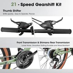 A27301 27.5 Inch Mountain Bike For Adults, Durable High Carbon Steel Frame, Disc Brakes, Stylish Brown Edge Tires, Ideal For Commuting And Outdoor Exploration