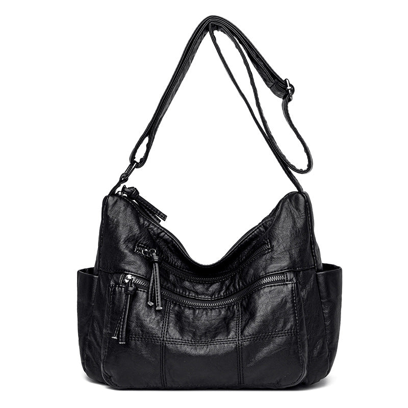 Womens Solid-Color Casual Shoulder Crossbody Bag