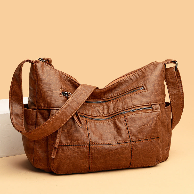 Womens Solid-Color Casual Shoulder Crossbody Bag