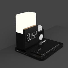 Digital LED Alarm Clock Night Light Magnetic Wireless Charger