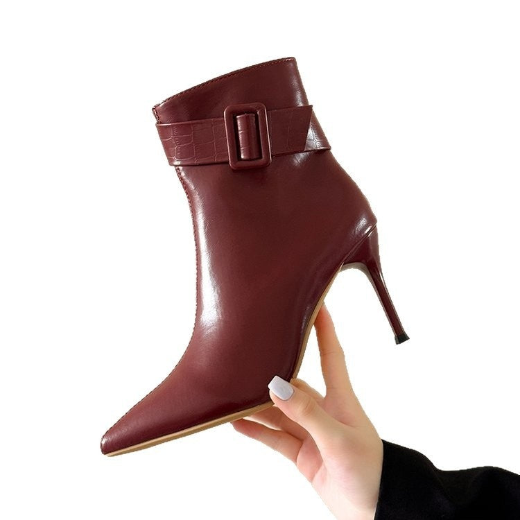 Womens Pointed-toe Stiletto Short Booties