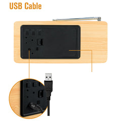 Led Digital Wood Clock Radio Alarm Clock