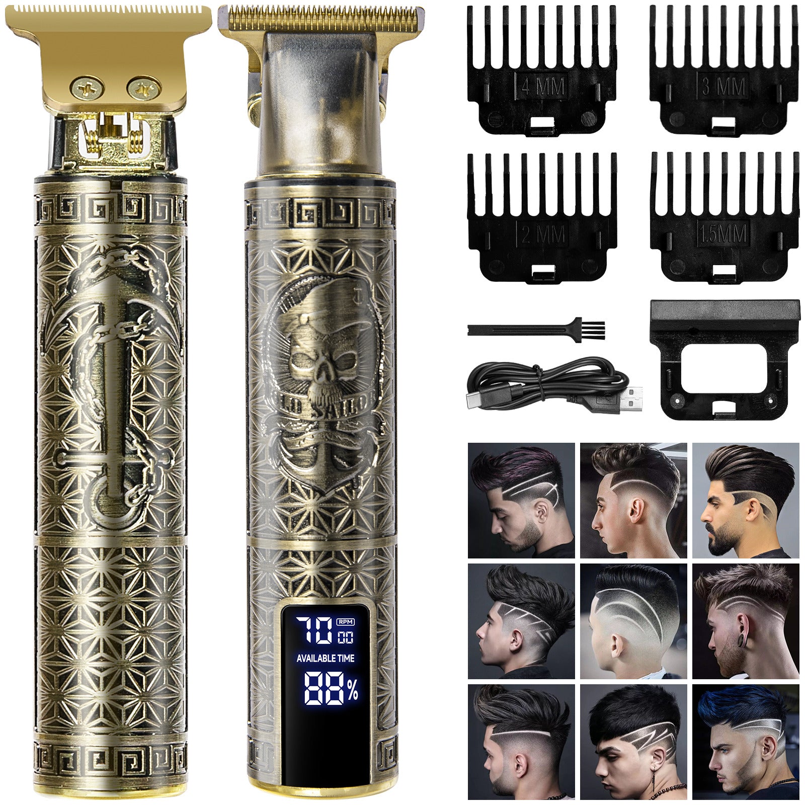 Professional Mens Hair Clippers Shaver Trimmers Machine Cordless Beard Electric