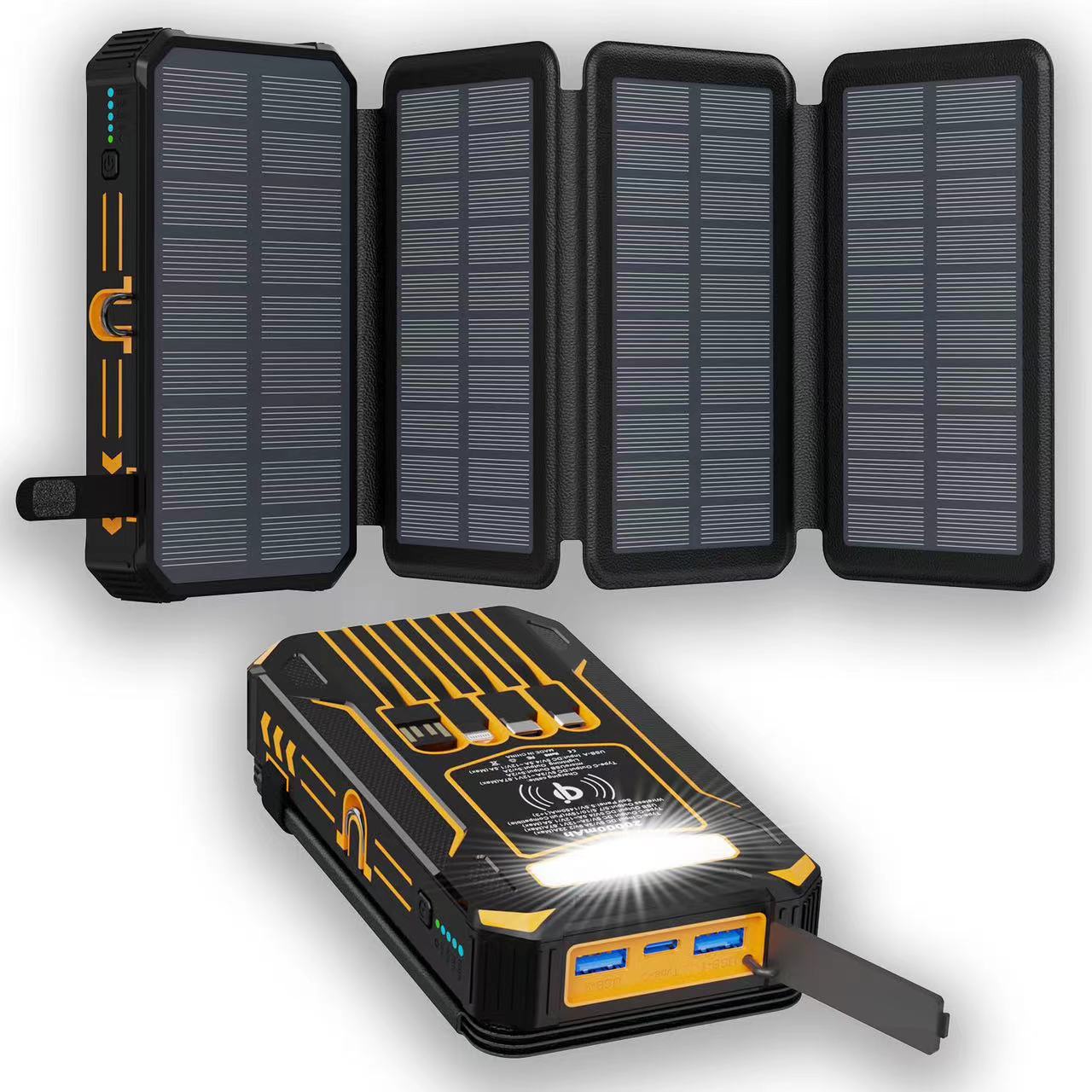 Solar Three Fold Bank Folding Outdoor Portable Large Capacity Mobile Power Supply
